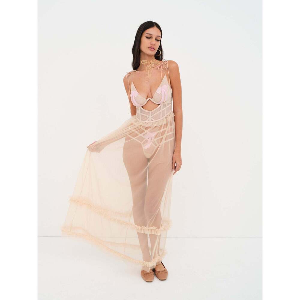 For Love & Lemons Akeria Maxi Slip Dress Size SS / Pink NWT